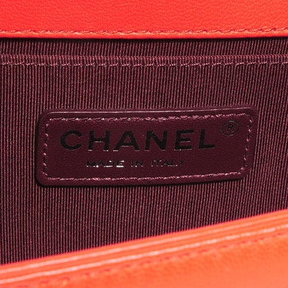 Chanel Wrinkled Lambskin Chevron Quilted Medium Boy Flap Red 6 of 8
