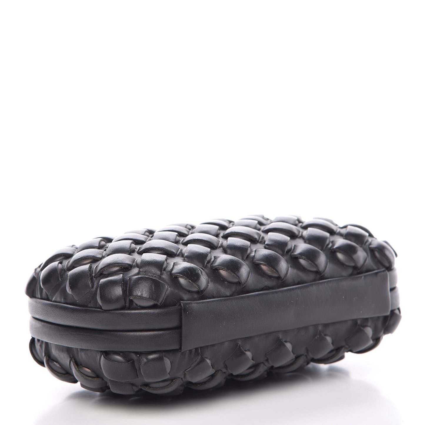 Nappa Intrecciato Studded Knot Clutch Black
