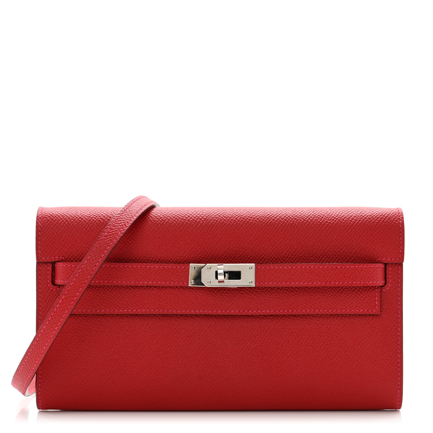 Hermes Epsom Kelly Wallet To Go Rouge Casaque 1 of 11