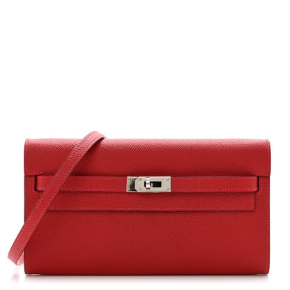 Hermes Epsom Kelly Wallet To Go Rouge Casaque 1 of 11