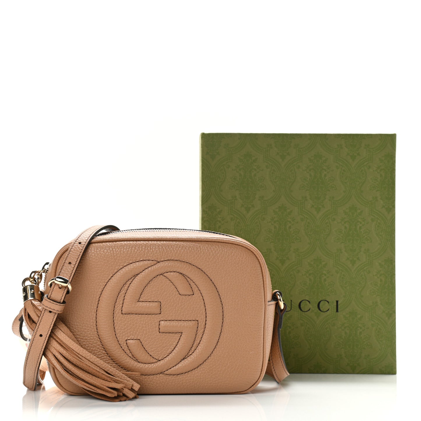 Pebbled Calfskin Small Soho Disco Bag Camelia