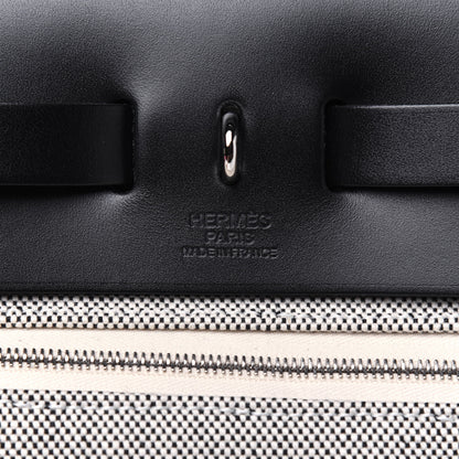 Hermes Vache Hunter Criss Viking Herbag Zip Retourne 31 PM Ecru Black 8 of 15