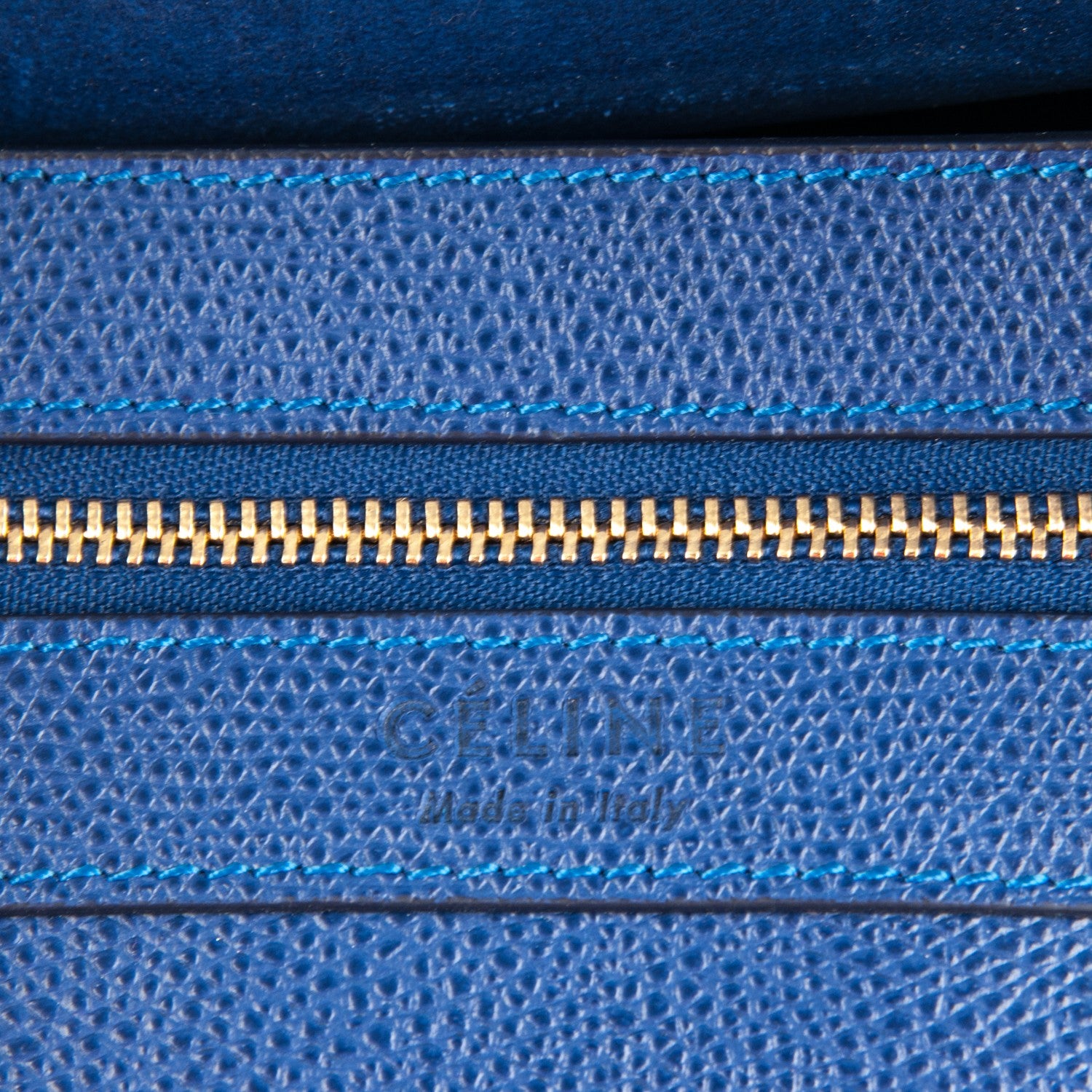 Celine Grained Calfskin Small Vertical Cabas Indigo 6 of 7