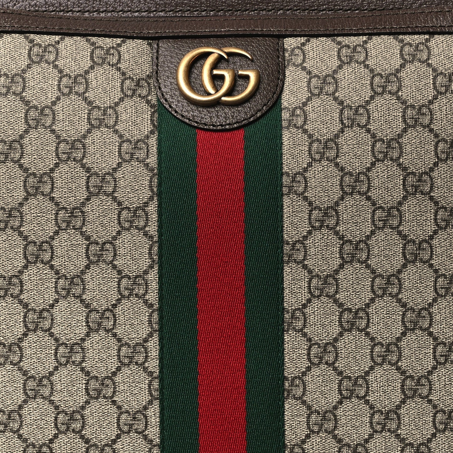 GG Supreme Monogram Web Medium Savoy Trolley Beige Ebony