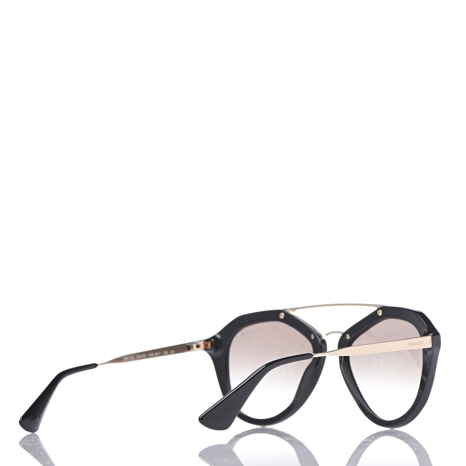 Prada Acetate Metal Cinema Sunglasses SPR 12Q Black 4 of 9