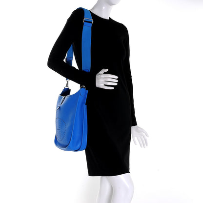 Hermes Taurillon Clemence Evelyne III GM Bleu Hydra 2 of 9