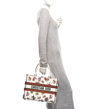 Christian Dior Canvas Embroidered Dragon Zodiac Medium Book Tote White Multicolor 2 of 11