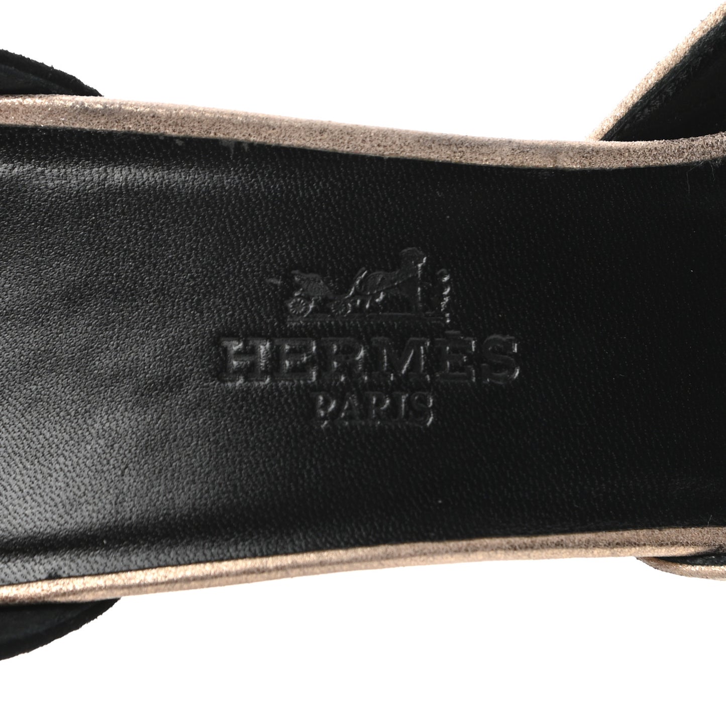Suede Goatskin Initiale Sandals 37 Black