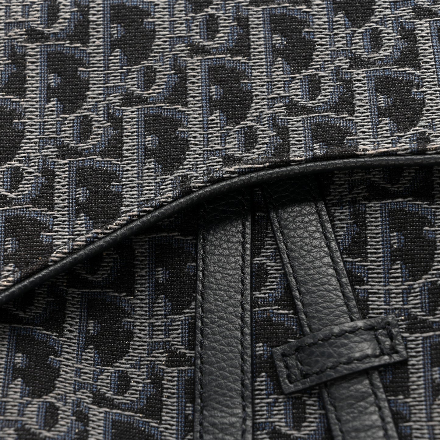 Oblique Mens Saddle Bag Black Blue