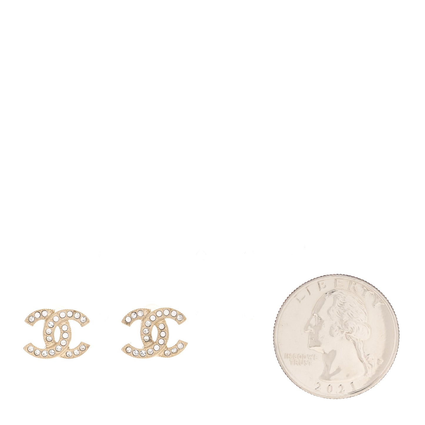 Crystal Mini Timeless CC Earrings Gold