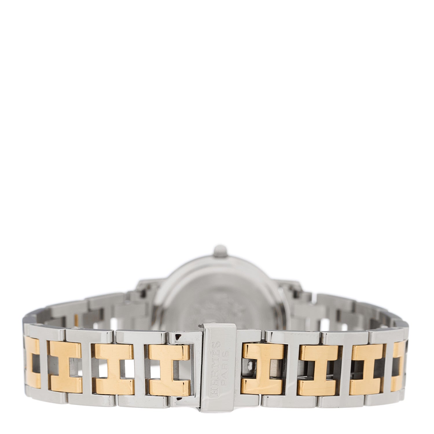 Hermes Stainless Steel Mother of Pearl 24mm Clipper Quartz Watch Gold 3 of 4