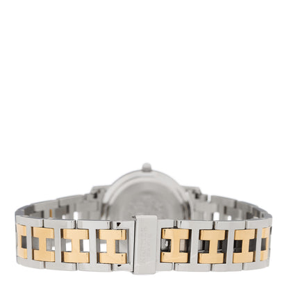 Hermes Stainless Steel Mother of Pearl 24mm Clipper Quartz Watch Gold 3 of 4