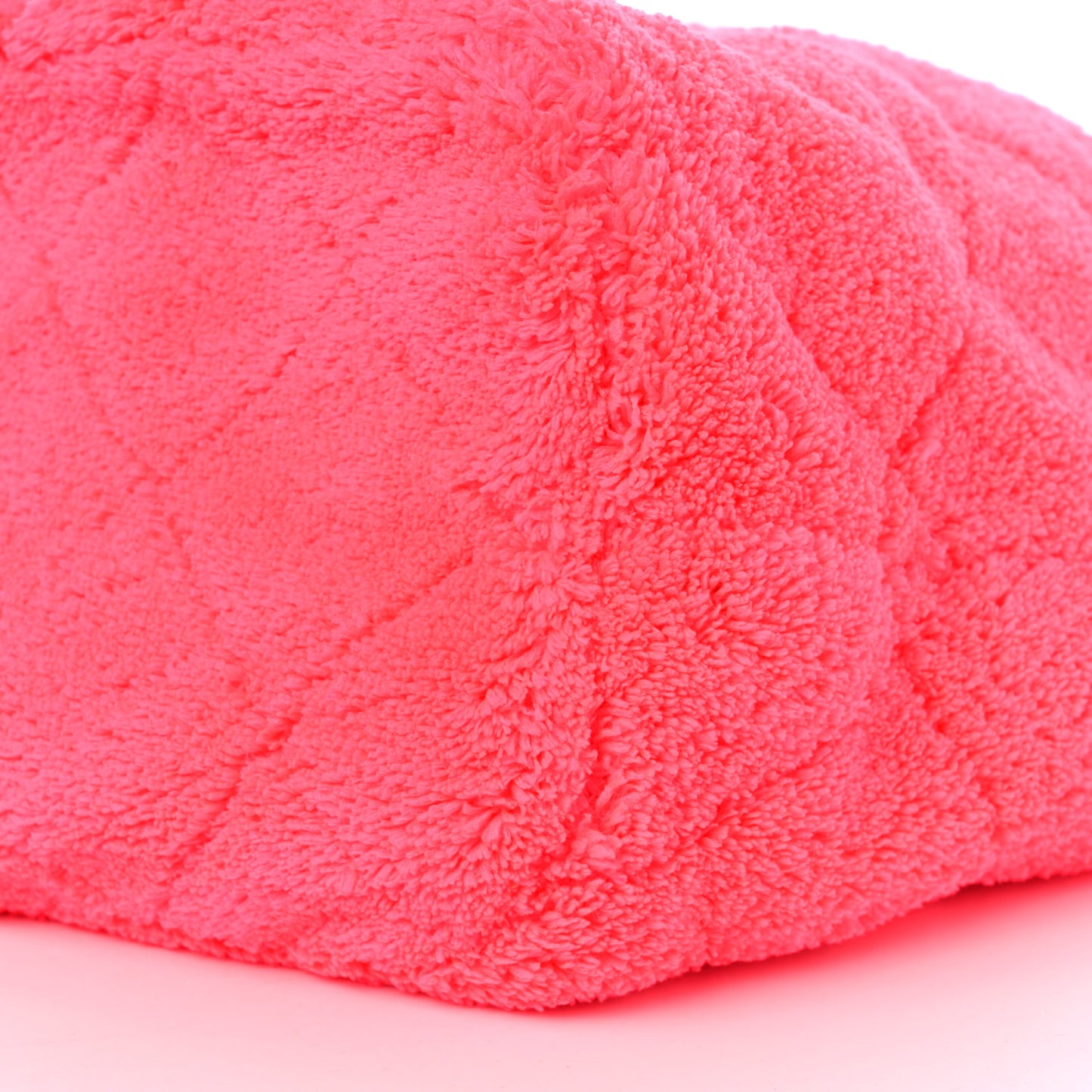 Terry Cloth Quilted Coco Beach Large Shopping Tote Pink