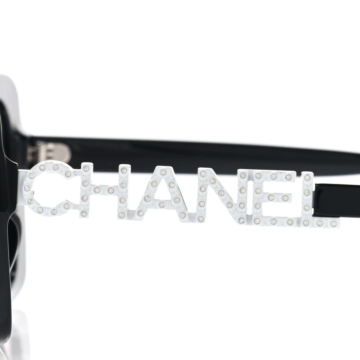 Chanel Acetate Strass Square Sunglasses 5422-B-A Black White 5 of 9