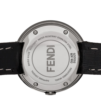 Fendi Stainless Steel Patent Diamond Pave Bezel 28mm My Way Quartz Watch Black 4 of 6