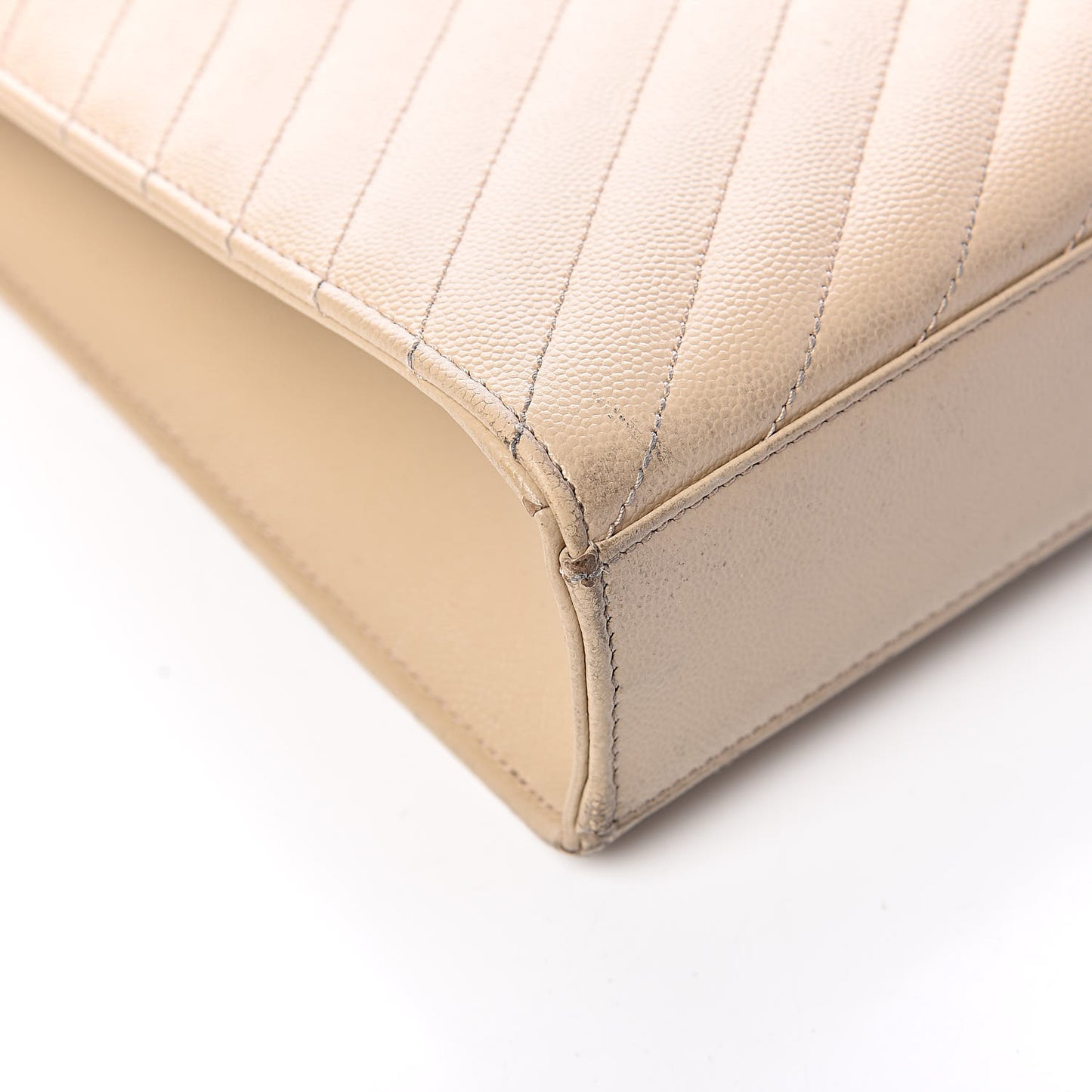 Grain De Poudre Matelasse Chevron Large Monogram Satchel Nude Powder
