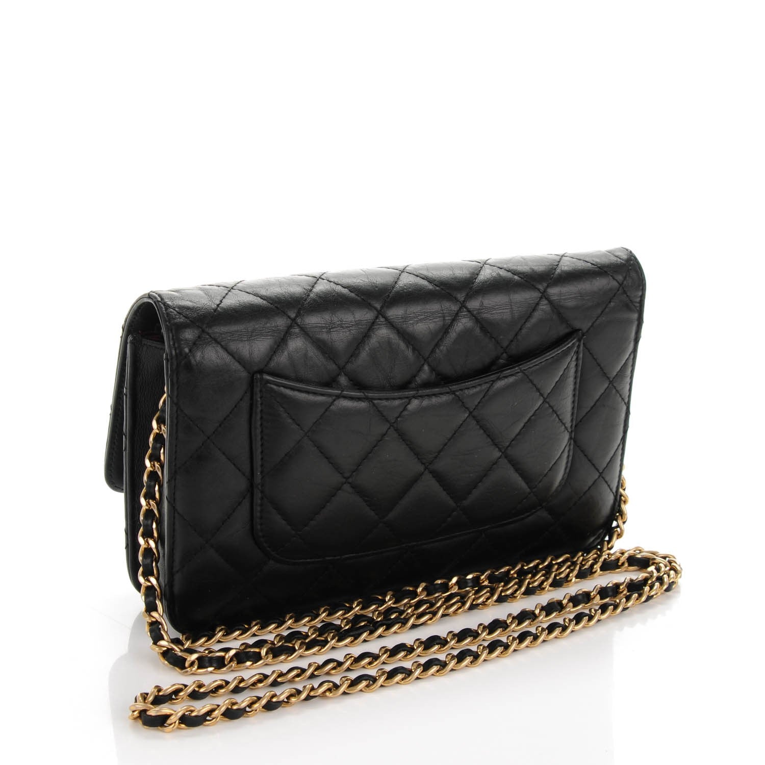 Chanel Aged Calfskin Quilted Reissue Wallet On Chain WOC Black 3 of 8
