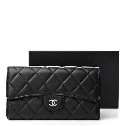 Chanel Lambskin Quilted Large Flap Wallet Black 13 of 13