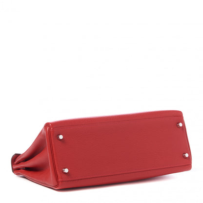 Hermes Taurillon Clemence Kelly Retourne 32 Rouge Casaque 4 of 32
