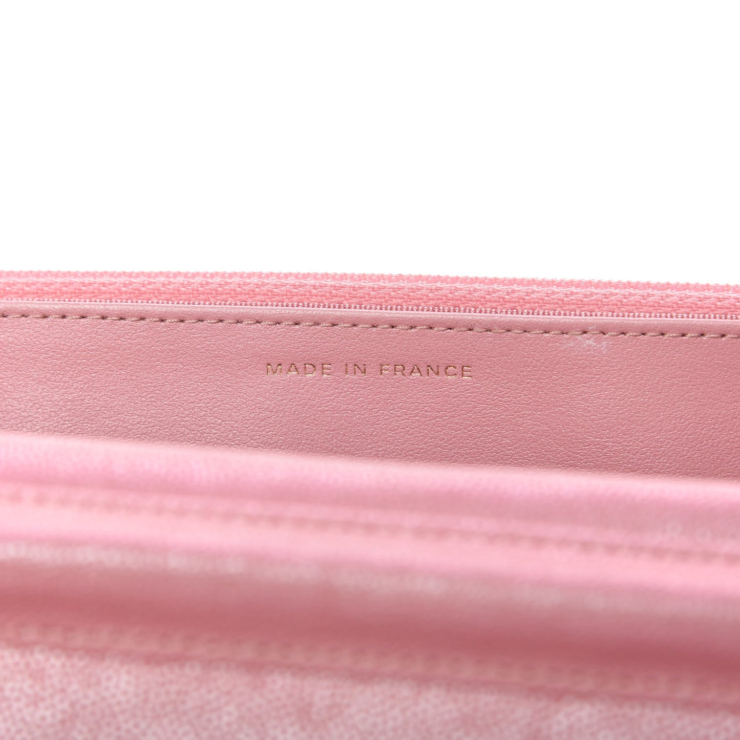 Iridescent Caviar Quilted Wallet on Chain WOC Rose Pink