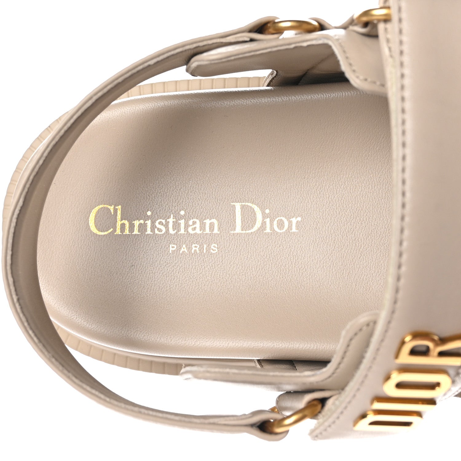 Christian Dior Lambskin Dioract 10mm Sandals 40 Beige 7 of 9