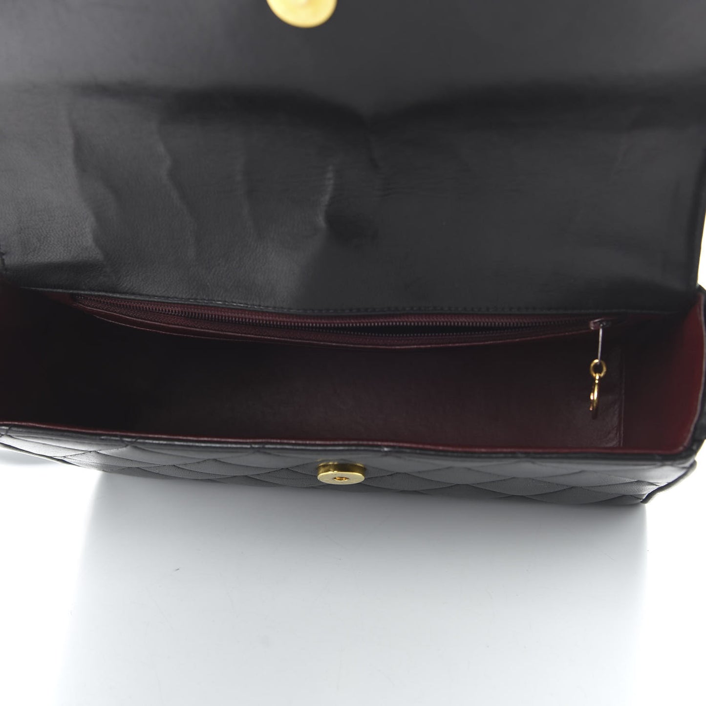 Lambskin Quilted CC Flap Shoulder Bag Black