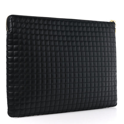 Celine Calfskin Quilted C Charm Pouch Black 2 of 10
