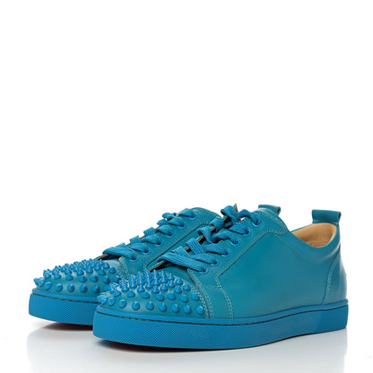 Christian Louboutin Calfskin Mens Louis Junior Spikes Flat Sneakers 41 Turquoise 3 of 9