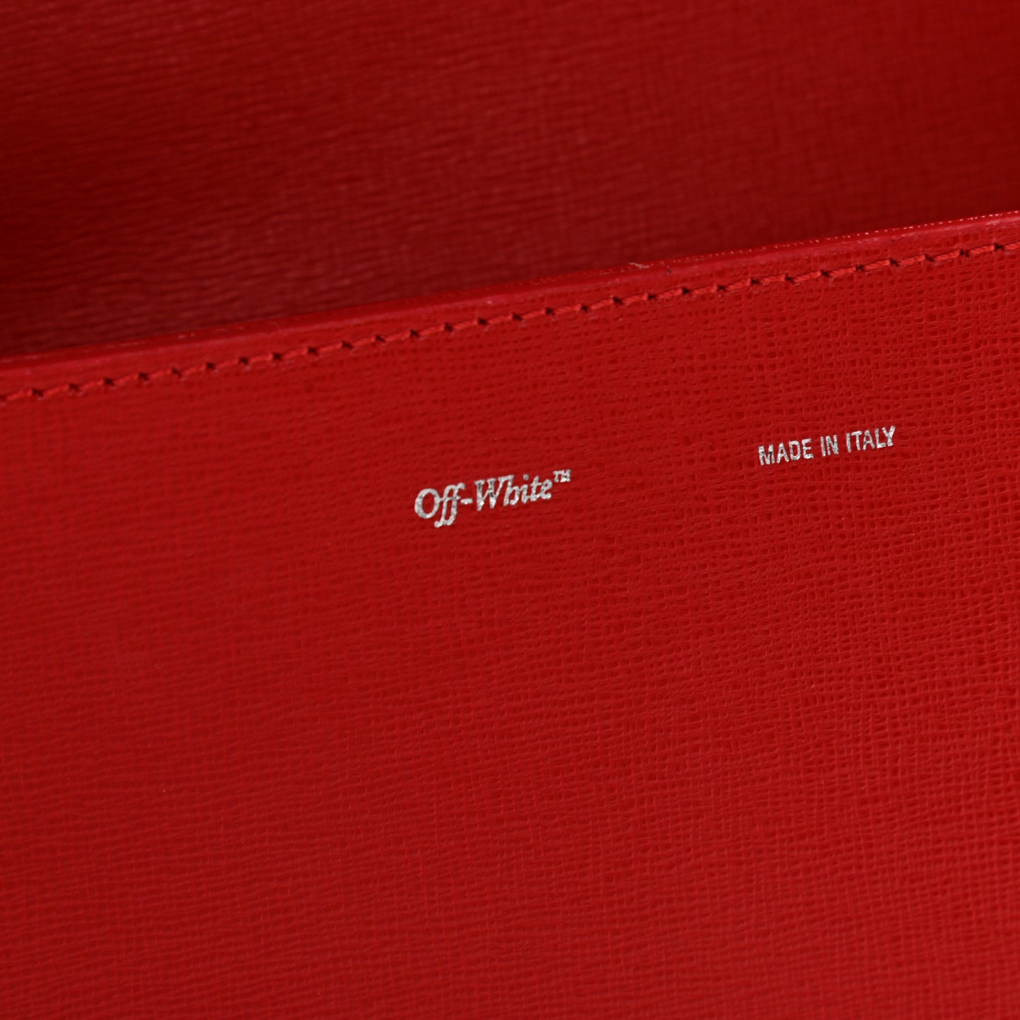 Saffiano Striped Diag Binder Flap Bag Red