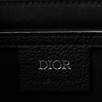Christian Dior Oblique Jacquard Grained Calfskin Mini Saddle Messenger Bag With Flap Black 6 of 10