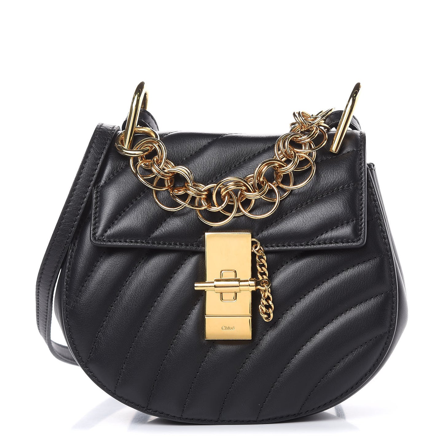 Calfskin Quilted Mini Drew Bijou Shoulder Bag Black