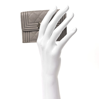 Chanel Caviar Quilted Small Boy Flap Wallet Grey 2 of 8