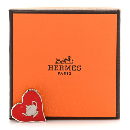 Hermes Palladium Coeur Tea Time Scarf Ring Rouge 4 of 4