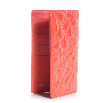 Chanel Patent Lucky Symbols Yen Wallet Coral 3 of 7