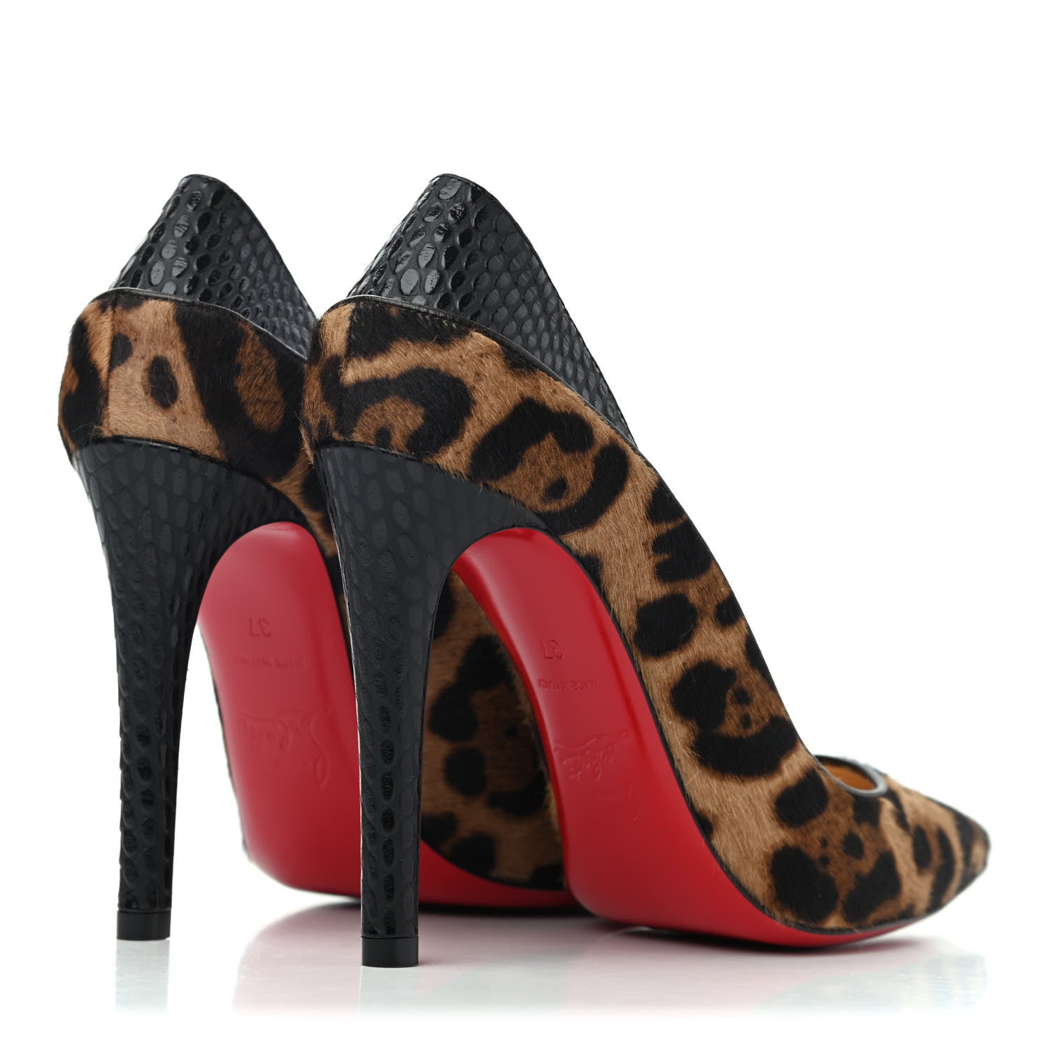 Christian Louboutin Pony Hair Leopard Maastricht 100 Pumps 37 Brown Black 3 of 4