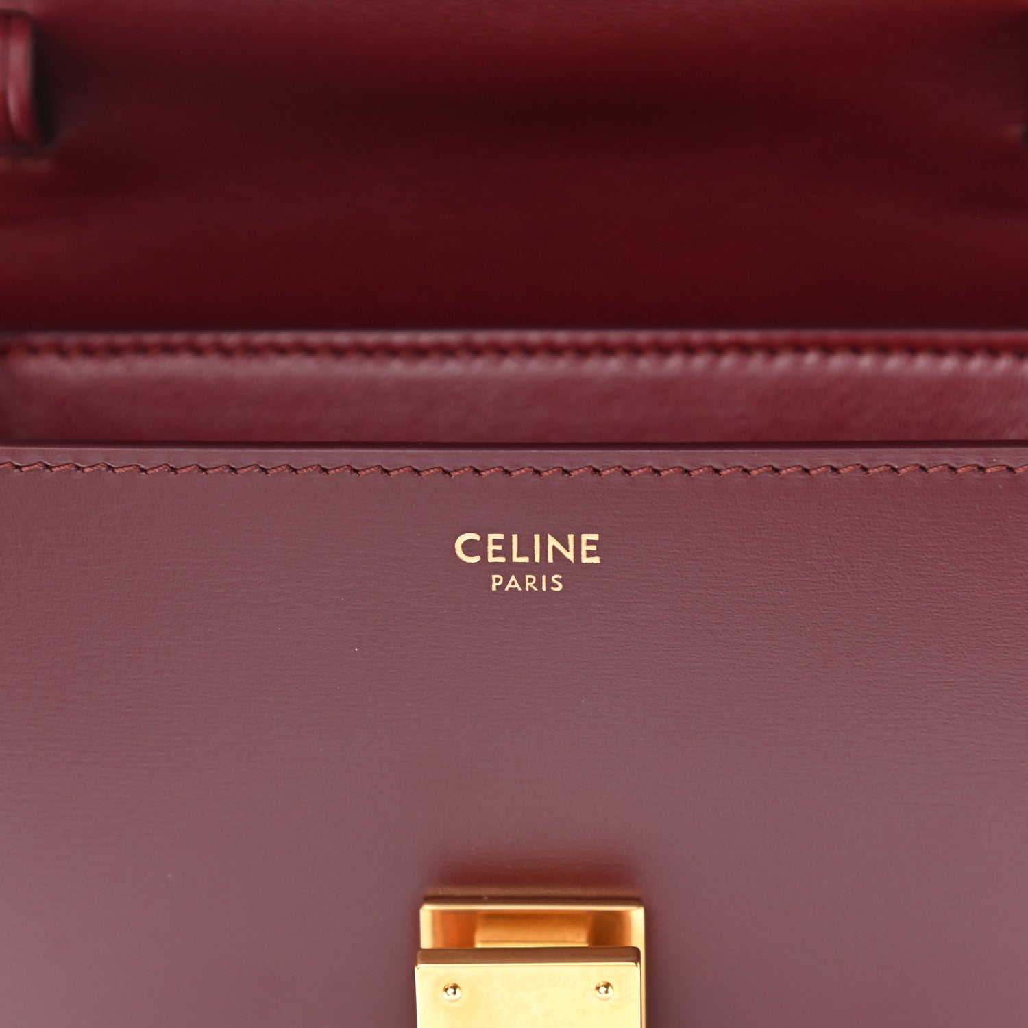 Celine Box Calfskin Teen Classic Box Flap Bag Burgundy 7 of 10