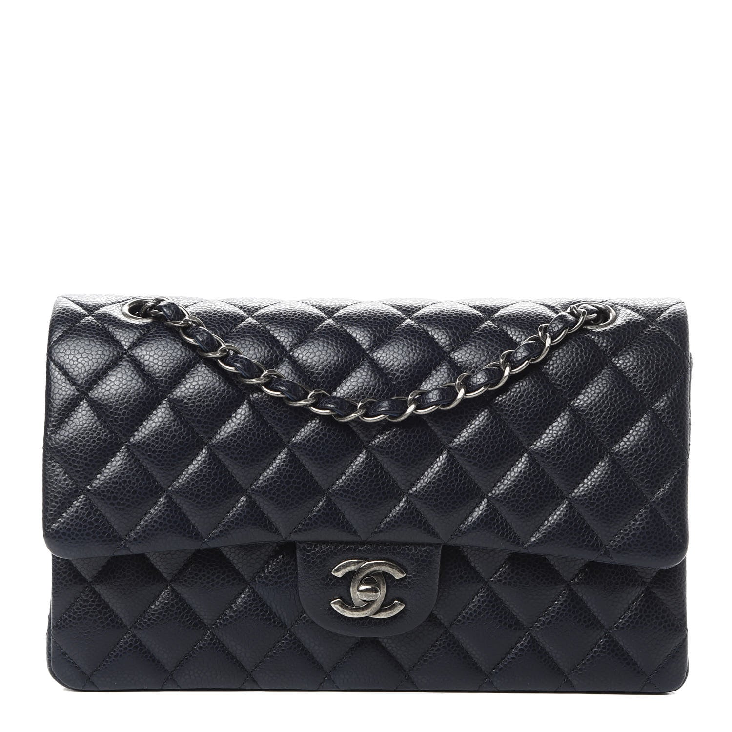 Chanel Caviar Quilted Medium Double Flap Navy 1 of 15