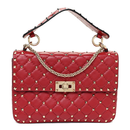 Valentino Garavani Nappa Medium Rockstud Spike Shoulder Bag Rosso Valentino 1 of 12