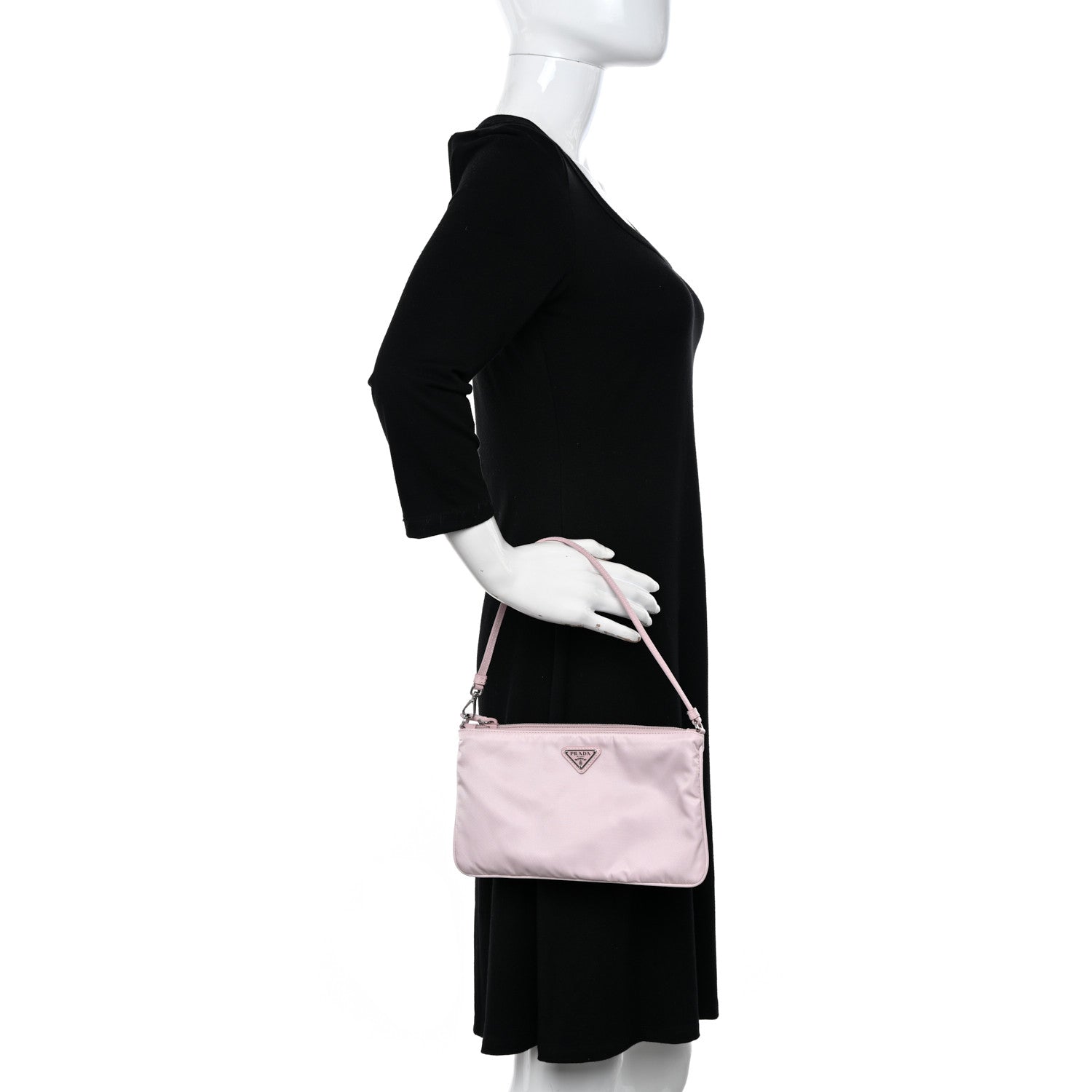 Prada Re-Nylon Vela Saffiano Mini Pochette Bag Alabastro 2 of 11