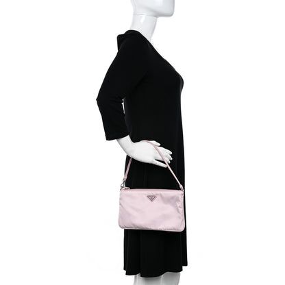 Prada Re-Nylon Vela Saffiano Mini Pochette Bag Alabastro 2 of 11