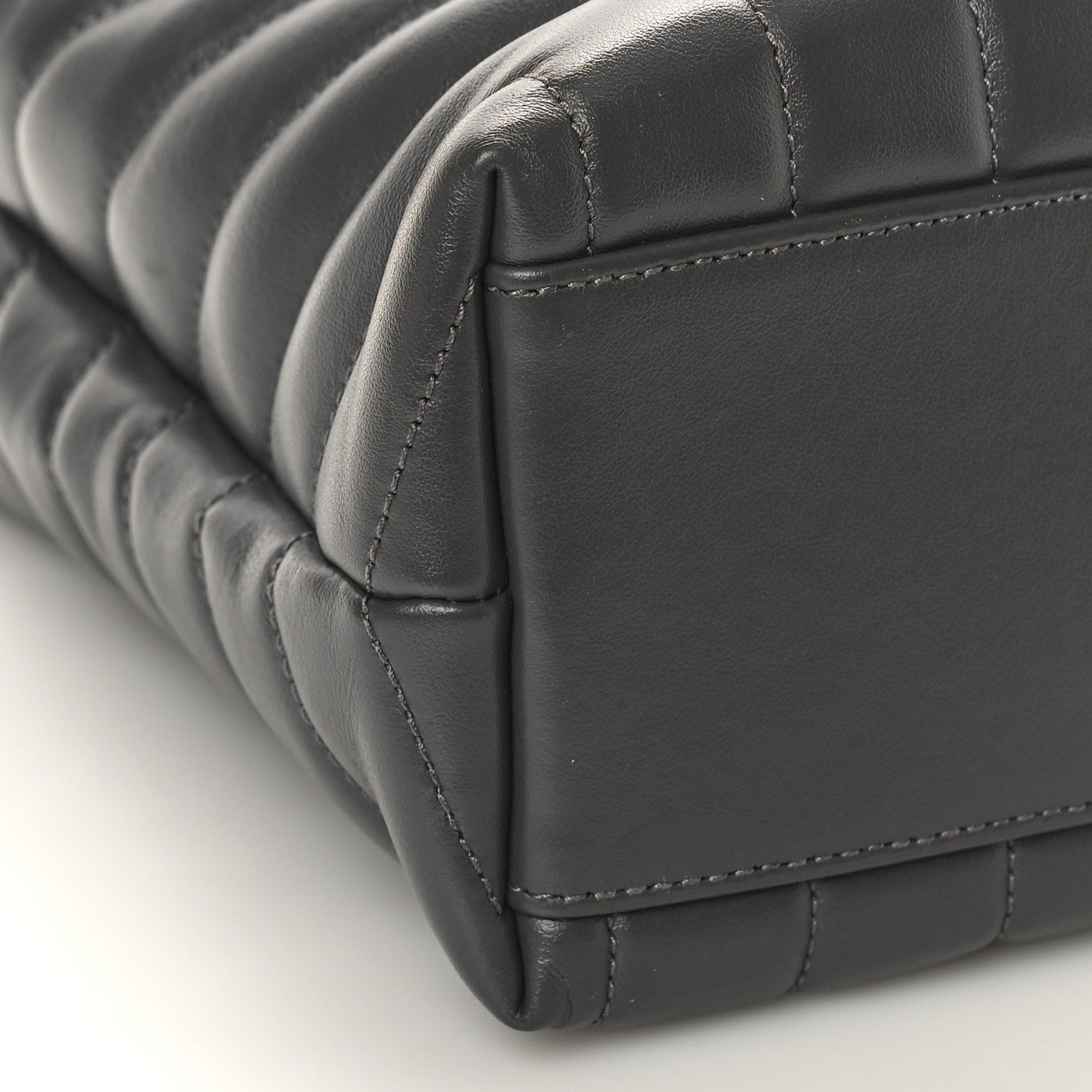 Saint Laurent Calfskin Y Quilted Monogram Small Loulou Shopper Grey 8 of 9