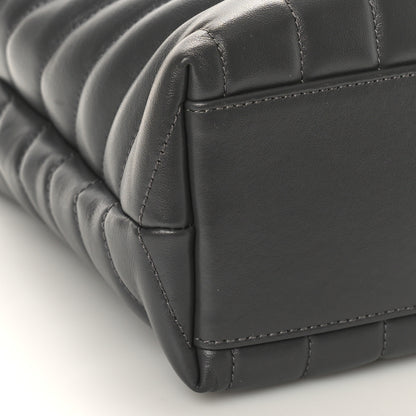 Saint Laurent Calfskin Y Quilted Monogram Small Loulou Shopper Grey 8 of 9