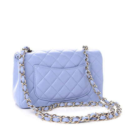 Chanel Lambskin Quilted Mini Rectangular Flap Light Blue 3 of 11