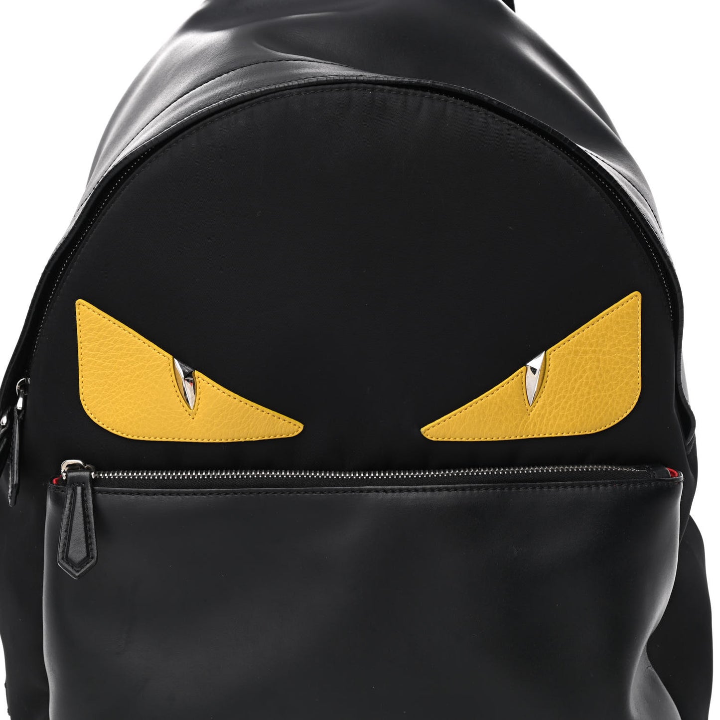 Nylon Vitello Liberty Vitello Dolce Monster Eyes Rounded Backpack Black Sunflower