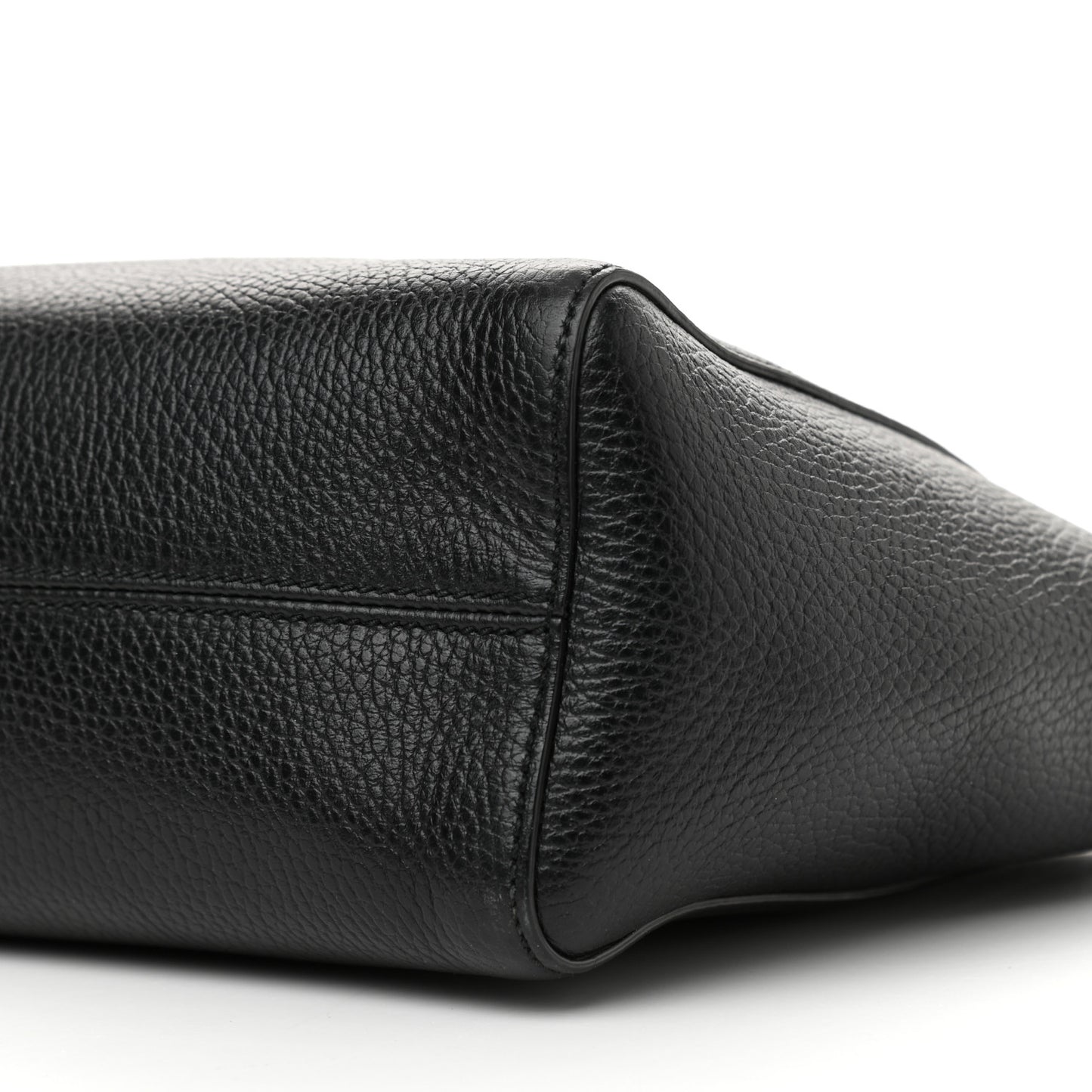 Dollar Calfskin Mini Swing Top Handle Bag Black