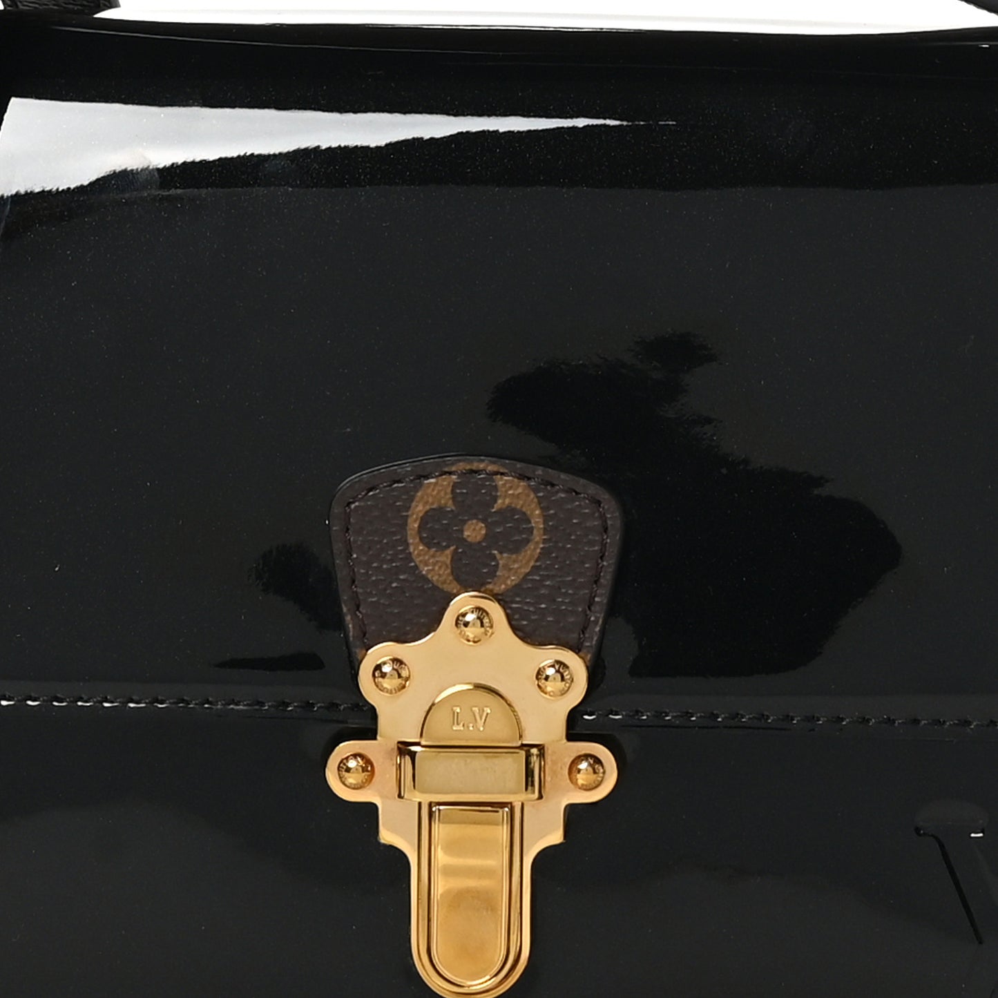 Patent Calfskin Monogram Cherrywood BB Black