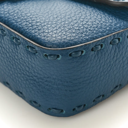 Fendi Cuoio Roma Sellerissima Nappa Sintetica Tape Stitch Mini Baguette Placca Argento 9 of 9