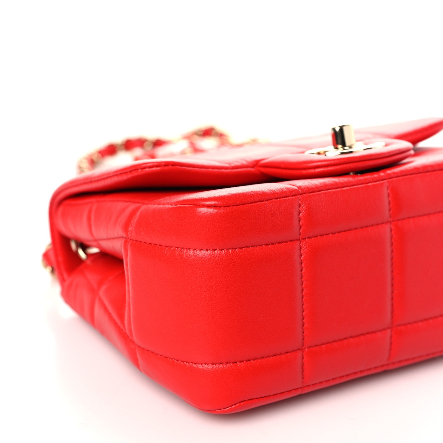 Chanel Lambskin Resin Crystal Square Quilted Monacoco Mini Flap Red 7 of 9