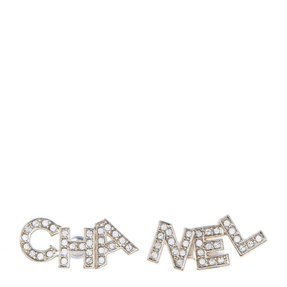 Chanel Crystal Pearl Signature Stud Earrings Gold 1 of 3