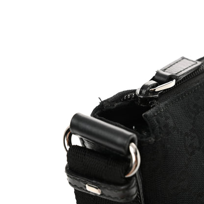 Gucci Monogram Calfskin Perforated Medium Flat Messenger Bag Black 11 of 12